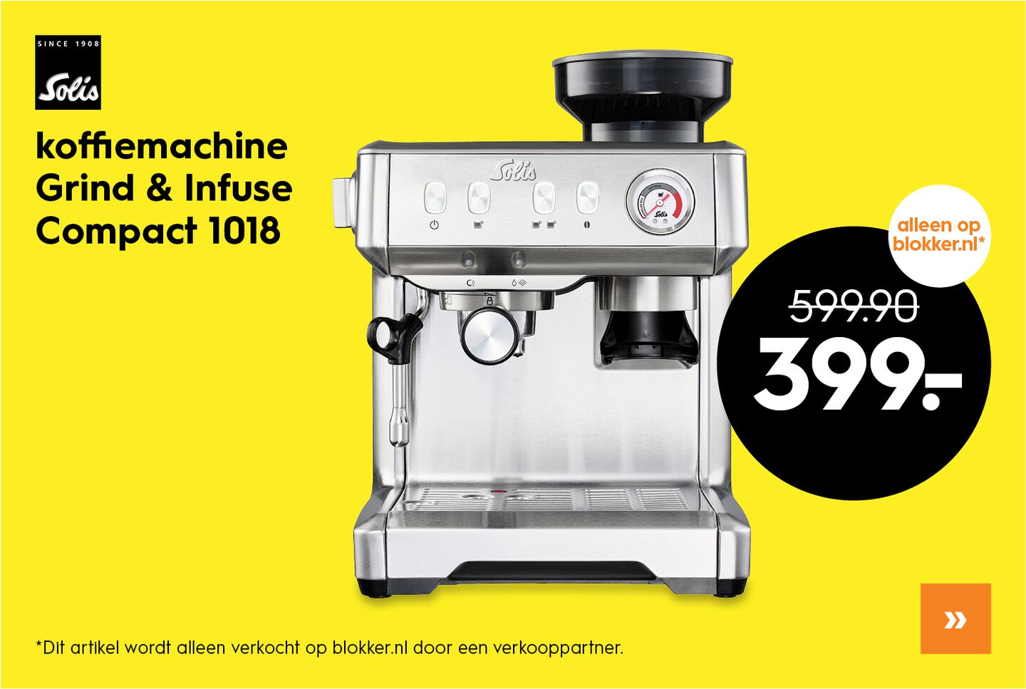 Solis Grind & Infuse Compact 1018 Koffiemachine met Bonen - RVS